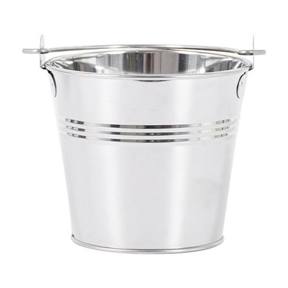 Sturdy French Fries Basket, Stainless Steel Frying Chicken Bucket, Mini Chip Fry Basket, Multi-Purpose Storage Bucket, Hotel Bar Counter Tableware, Mini Ice Bucket, 3.94 × 3.54 × 2.95 Inches
