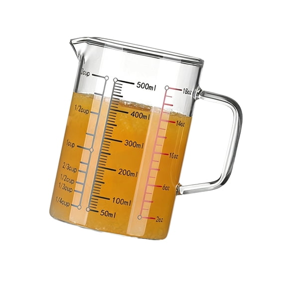 Sturdy Glass Measuring Cup Accurate Markings Kitchen Baking Essential