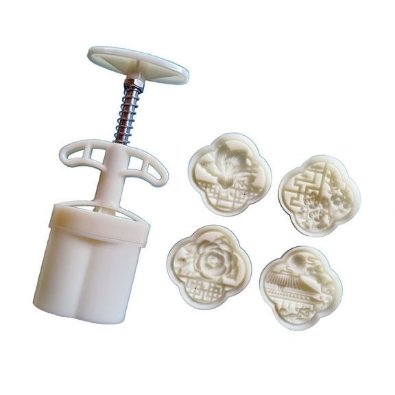 Sturdy Hand Pressure Moon Cakes Maker with Intricate Flower Pattern Craft Baking Tool for Home and Bakery Use