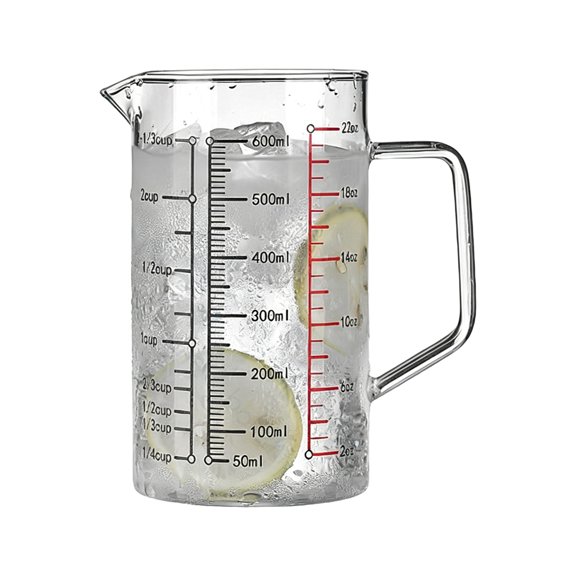 Sturdy Heat Resistant Glass Measuring Cup Multiple Capacity Home Baking Essential Equipments For Kitchen Use