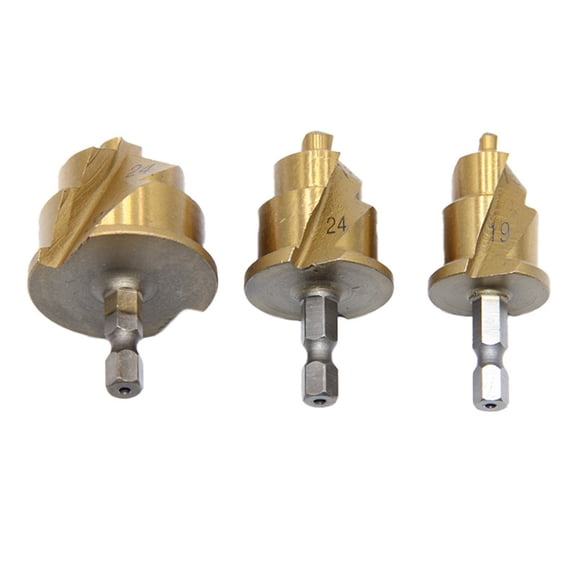 Sturdy Helical Drill Bits 3 Pieces Hexagonal Shank Water Pipe Expansion 15~31mm Drills Use Punching Bit