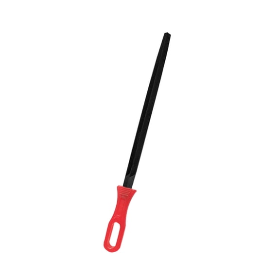 Sturdy High Carbon Steel Woodworking File Sharpener Triangular Design For Accuracy Edges Red Grip Length