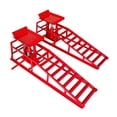 thumbnail image 1 of Sturdy Hydraulic Car Ramps Set Red 2 Pack High Lift 11000LBS Heavy-Duty Service Ramps for Automotive Maintenance, 1 of 7