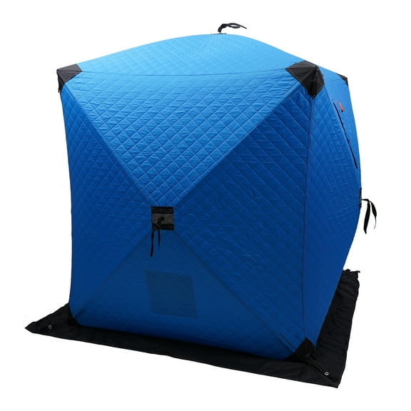 Sturdy Ice Fishing Shelter with 210D Oxford Fabric, Double Windows, Zippered Door, and Easy Setup for Fishing Adventures in All Weather Conditions
