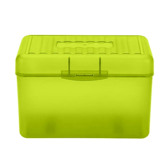 Sturdy Index Card Holder Box,3x5 Flash Note Card Holder Storage File Box Organizer Case - Premium Business Card Organizer for Flash Cards, Notecards, Recipes - Recipe Box Case with Labels(Yellow)
