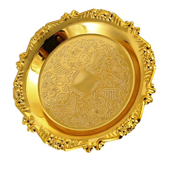 Sturdy Iron Fruit and Snacks Tray Feature Delicate Embossing Display Plate Ideal for Parties Picnics and Daily Use