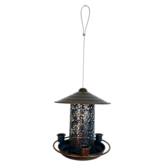 Sturdy Iron Hummingbird Feeder 50x18cm - Versatile Outdoor Metal Garden Decor & Water Source for Birds B