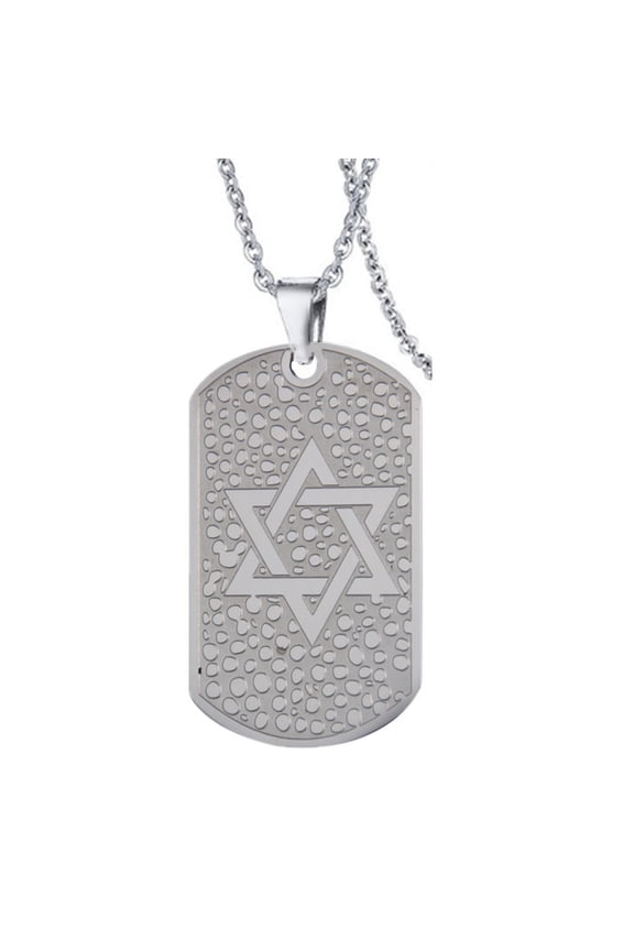 Sturdy Jewish Jewelry Star of David Amulet Emblem Pendant for Women Men Stainless Steel Judaism Shield of Magen Star Talisman Seal Necklace Religious Kabbalah Protection Gifts from Israel