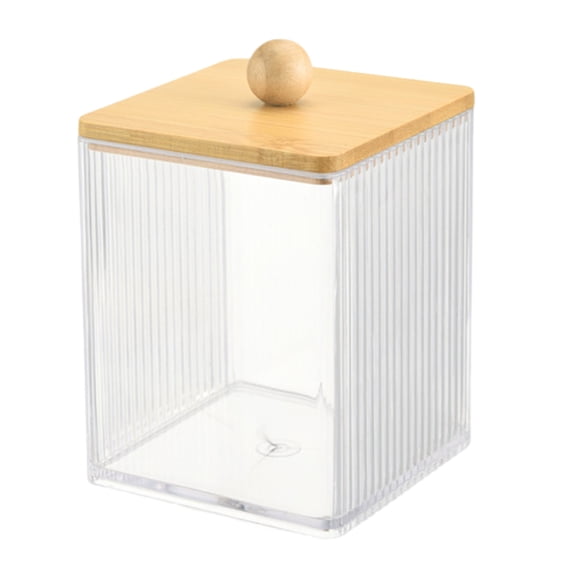Sturdy Lid Qtip Holder Storage Container Convenient for Bathroom Cotton Covers Swabs Pad and Hair Bands Organizers
