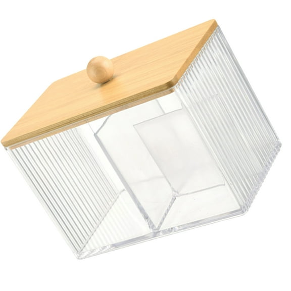 Sturdy Lid Qtip Holder Storage Container Convenient for Bathroom Cotton Covers Swabs Pad and Hair Bands Organizers