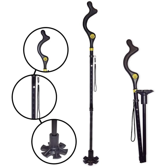 Posture Lightweight Walking Cane for Women, Seniors with Carrying Strap, Adjustable Height
