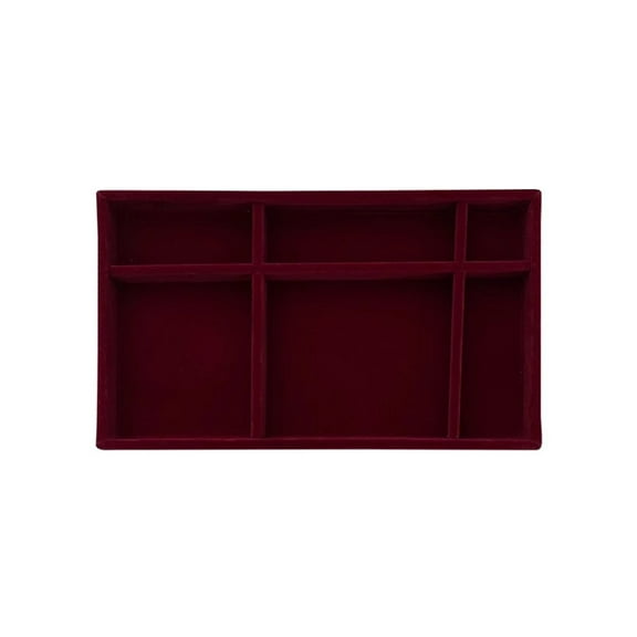 Sturdy Lint Jewelry Tray with Multiple Slots Rings Organizers Display Insert Holder Accessory for Drawer or Dresser