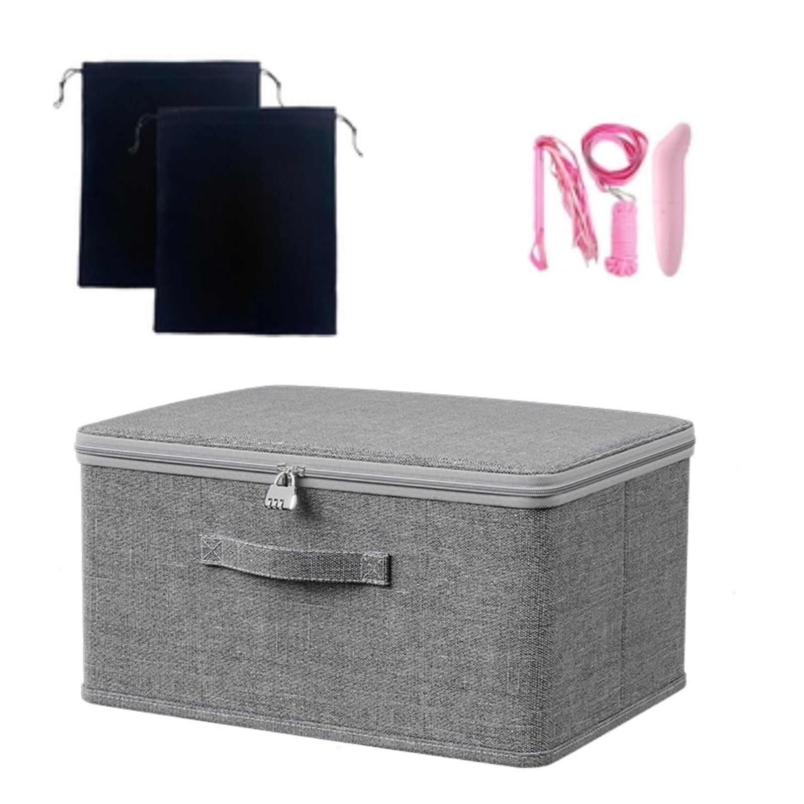 Sturdy Locksing Systems Adult Toy Container, Water-Resistant Fabric ...