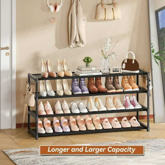 Sturdy Long Shoe Rack - Large Capacity Shoe Storage Organizer for Closet & Entryway