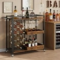 thumbnail image 1 of Bar Cart, 3 Tier Bar Carts, Home Bar & Serving Carts, Rolling Bar Cart with Wheels, Drink Cart with Wine Rack & Wine Glass Holder Up to 24, for Kitchen and Living Room, Easy Assembly, 1 of 9