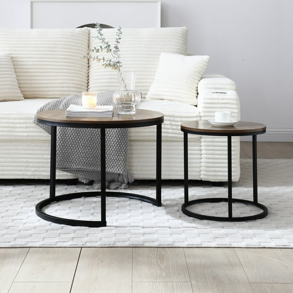 Sturdy MDF+Metal Construction / Living Room, Bedroom & Balcony Use / Space - Saving Nesting Table Set
