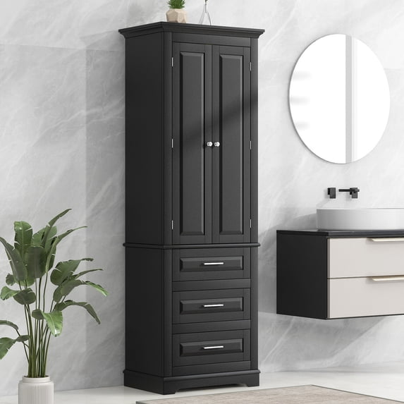 Sturdy Material Three Drawers Adjustable Shelf Ktichen/Bathroom Storage Cabinet