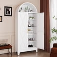 thumbnail image 1 of Sturdy Metal Arched Pantry Cabinet in Modern Farmhouse Style, 73 Inch Tall with Adjustable Shelves and 2 Doors, 1 of 11