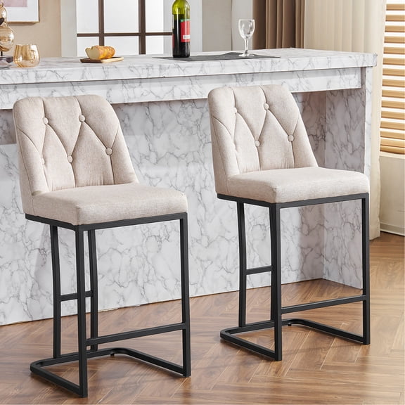 Sturdy Metal Frame Bar Stools with Soft Seating / Multi-functional Use in Kitchen, Bar, or Dining Room