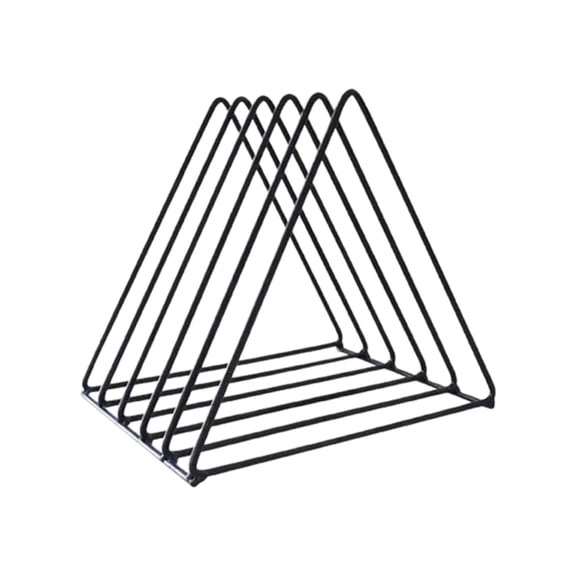 Sturdy Metal Iron Triangular Magazine Rack & Multi-Functional Book Stand,Triangle File Holder,5 Slot Metal Vinyl Record Stand Holder,Desktop Bookshelf Organizer for Office Home School,Black