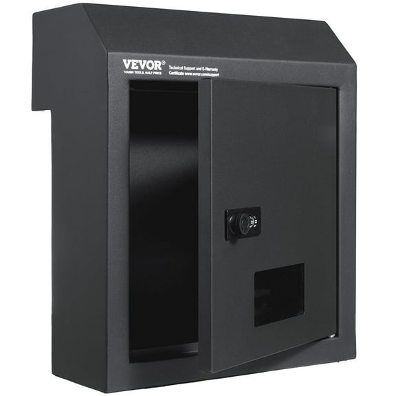 Sturdy Metal Key Locker 12 Inch Charcoal Gray Mountable Wall Safe Mail Keys Combo Lock