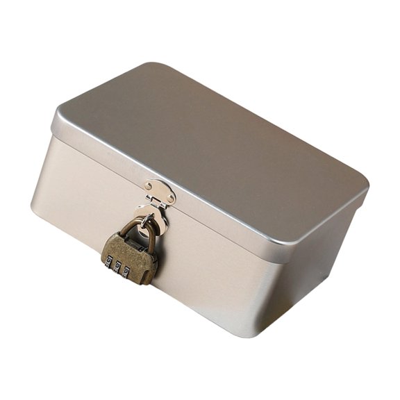 Sturdy Metal Locking Container for Valuables Desk Accessories Office Home Decoration Storage