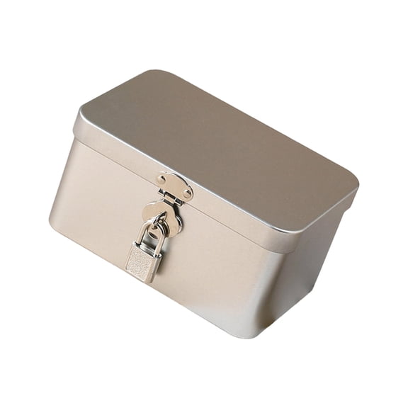 Sturdy Metal Locking Container for Valuables Desk Accessories Office Home Decoration Storage