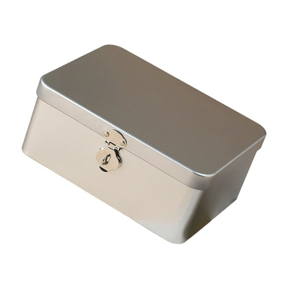 Sturdy Metal Locking Container for Valuables Desk Accessories Office Home Decoration Storage