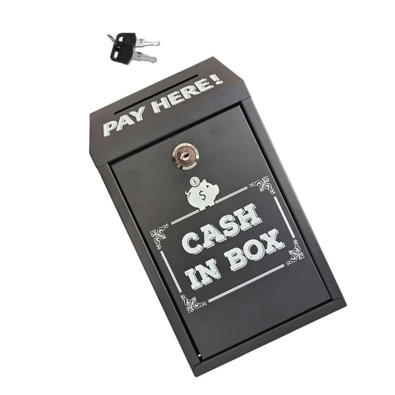Metal Locking Cash Box With Key Secure Storage Container for Home Use