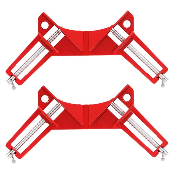 Sturdy Metal Right Angle Clamps Diy Woodworking Tool For Framing Cabinet Making And Glass Assembly With Drilling Holes