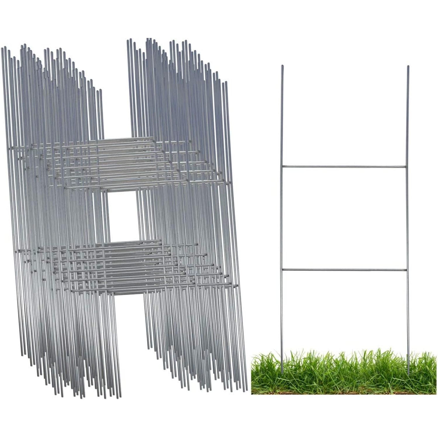 Sturdy Metal Wire Step Stake Frame for Yard Signs 10 x 24 inch H Frame Wire Stake Sign Spikes