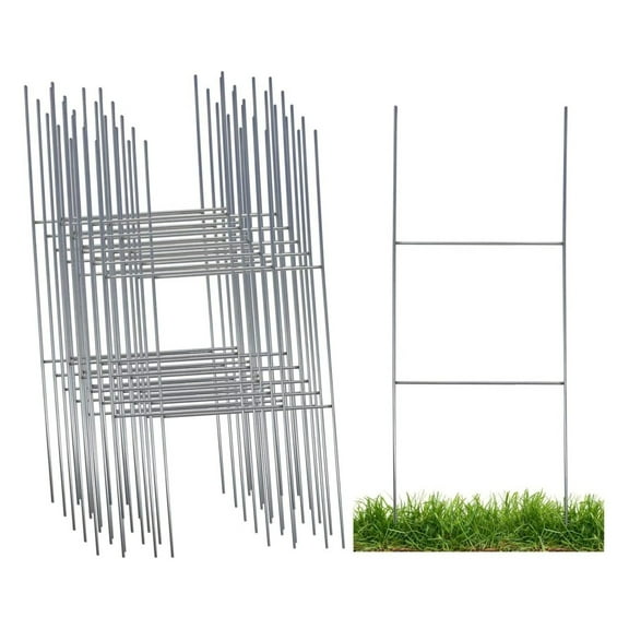KIKIHIN Metal Wire Step Stake for Yard Signs 24 x 0.04 inch Yard Signs (25 Count)
