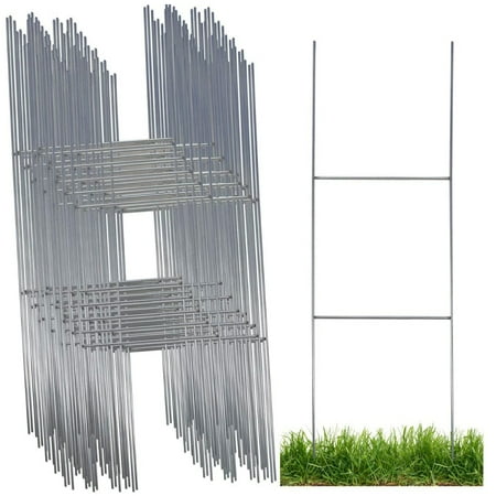Sturdy Metal Wire Yard Stakes for Yard Signs, 10 x 24in H Frame, 100 Pack