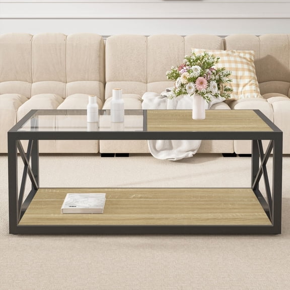 Sturdy & Modern Coffee Table, Ample Space & Stable Structure|W39.37"*D22.84"*H15.36"
