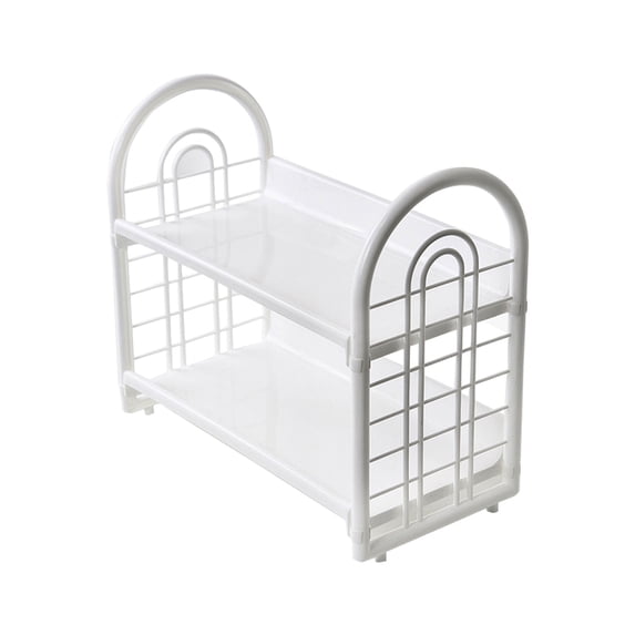 Sturdy Multi-Use 2-Layer Storage Rack Organizer for Kitchen Bathroom Pantry Office Dorm | Durable Plastic Shelves, Space-Saving Design, Easy Assembly