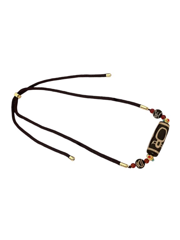 Sturdy Nine Eye Dzi Agate Necklace Cultural Artifact Neckchain Jewelry For Business Event And Casual Gatherings