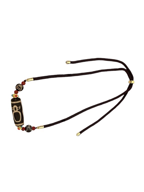 Sturdy Nine Eye Dzi Agate Necklace Cultural Artifact Neckchain Jewelry For Business Event And Casual Gatherings