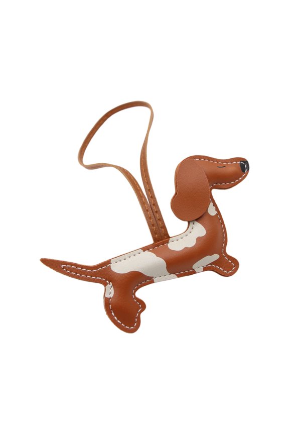 Sturdy PU Dachshund Keychain with Double Sided 3D Design Perfect for Personalizing Keys Bags Accessories