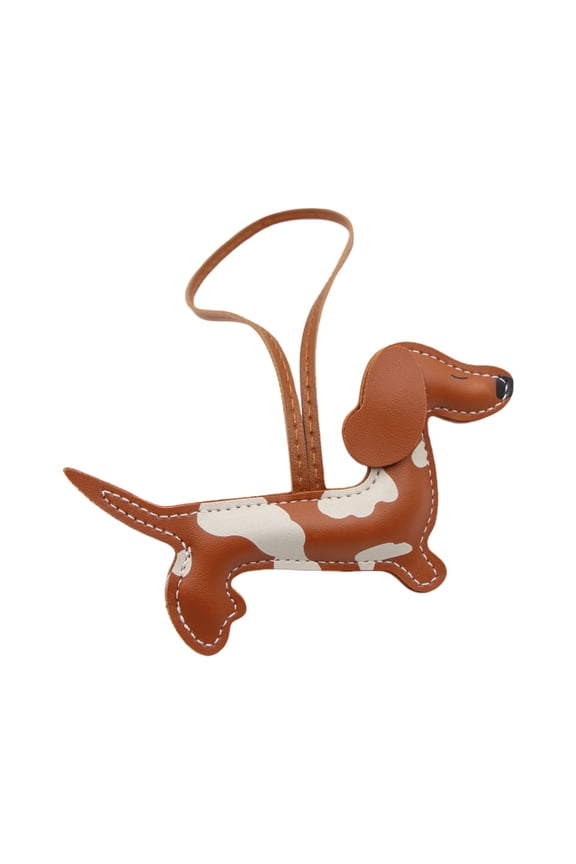 Perfect Gift Double Sided 3D Dachshund PU Leather Keychain Charm for Pet Lovers to Personalize Keys and Bags