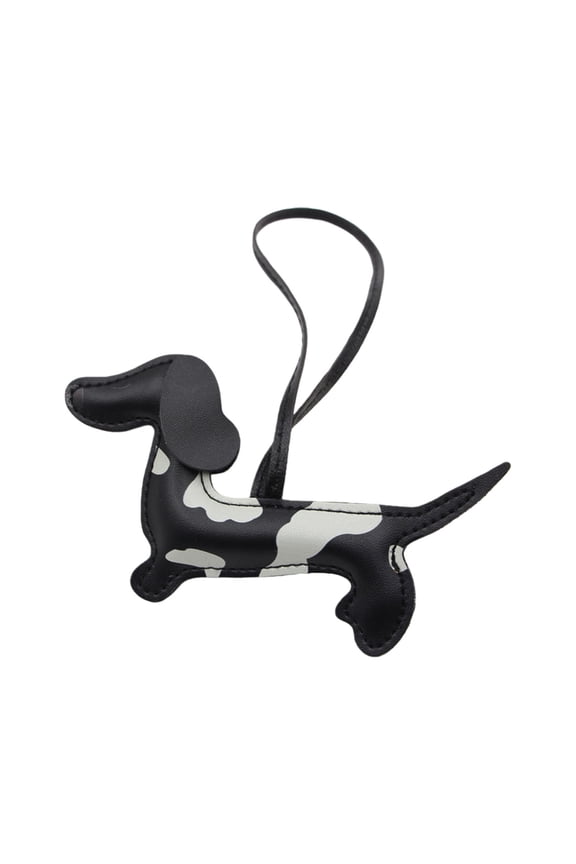 Perfect Gift Double Sided 3D Dachshund PU Leather Keychain Charm for Pet Lovers to Personalize Keys and Bags