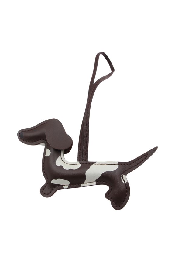 Sturdy PU Leather Dachshund Keychain with Double Sided 3D Design Perfect for Personalizing Keys Bags Accessories