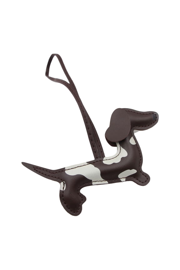 Perfect Gift Double Sided 3D Dachshund PU Leather Keychain Charm for Pet Lovers to Personalize Keys and Bags