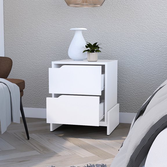 Sturdy Particle Board Bedside Table / Ample Room for Chargers and Glasses