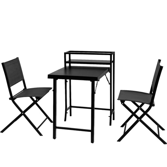Sturdy Patio Set / Outdoor Dining Scenario / Comfortable Sling Chairs Included
