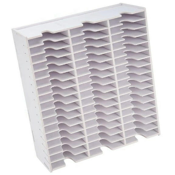 Sturdy Plastic 18/36/51/60 Slot Stamp Pad Rack Craft Stationery Holder with Mounting Hardware Easy Access Daily Use