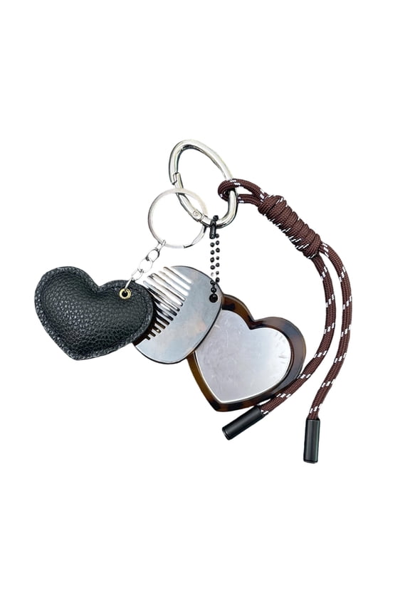 Sturdy Plastic Alloy Rope Keychain With Builts In Comb Glass for Portable Storage and Personalize Care Daily Use