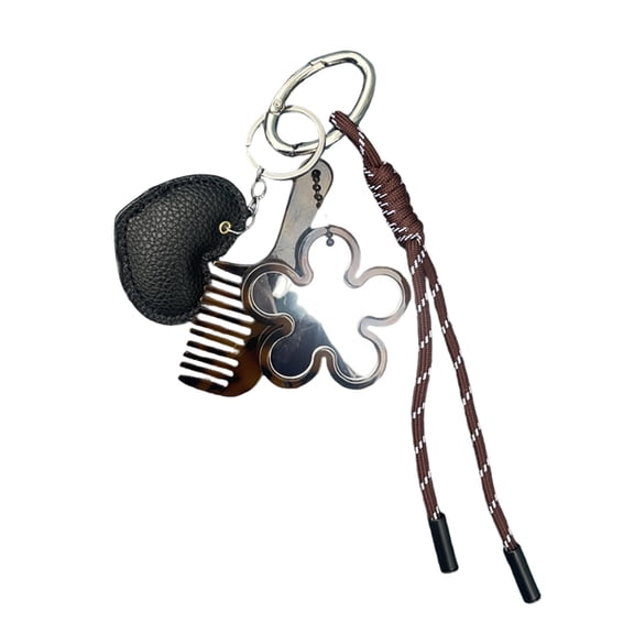 Sturdy Plastic Alloy Rope Keychain With Builts In Comb Glass for Portable Storage and Personalize Care Daily Use