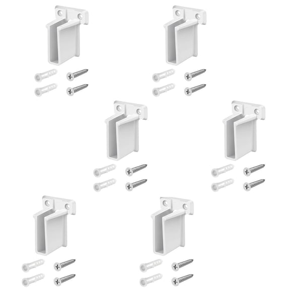 Sturdy Plastic Shelf Brackets Pack of 6 With Hardware for Wall Mounted Storage In Closets Cabinets and Wire Shelving