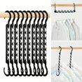 thumbnail image 1 of Sturdy Plastic Space Saving Hangers 12 Pack, Cascading Hangers Organizer Closet Space Saver 80% and Wrinkle Free Clothes, Multi Collapsible Hanger for Heavy Clothes, Shirts, Pants (Black), 1 of 4