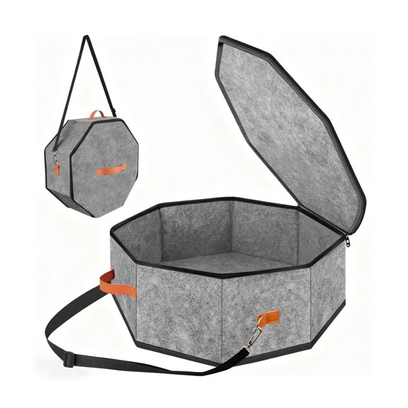 Sturdy Polyester Stackable Hat Storage Box For Wide Brims Hats Travel Organizers With Reinforced Handles